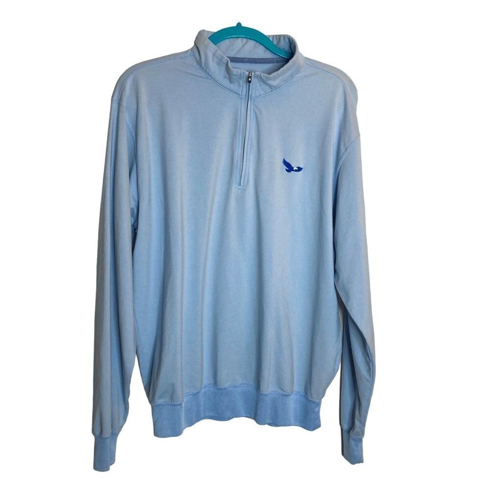 Turtlesons‎ Long Sleeve Shirt Mens L 1/4 Zip Golf Blue Eagle
